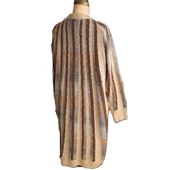Anthropologie FRNCH Chantal Shimmer-Striped Knit Kimono Cardigan Duster, NWT - Picture 6 of 15